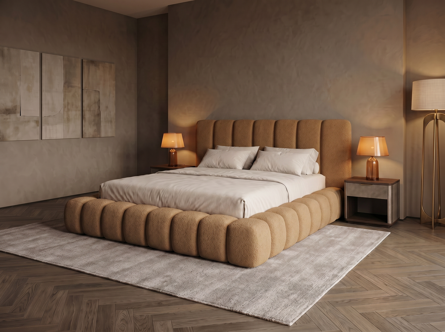 The Ridge Boucle Bed Frame.