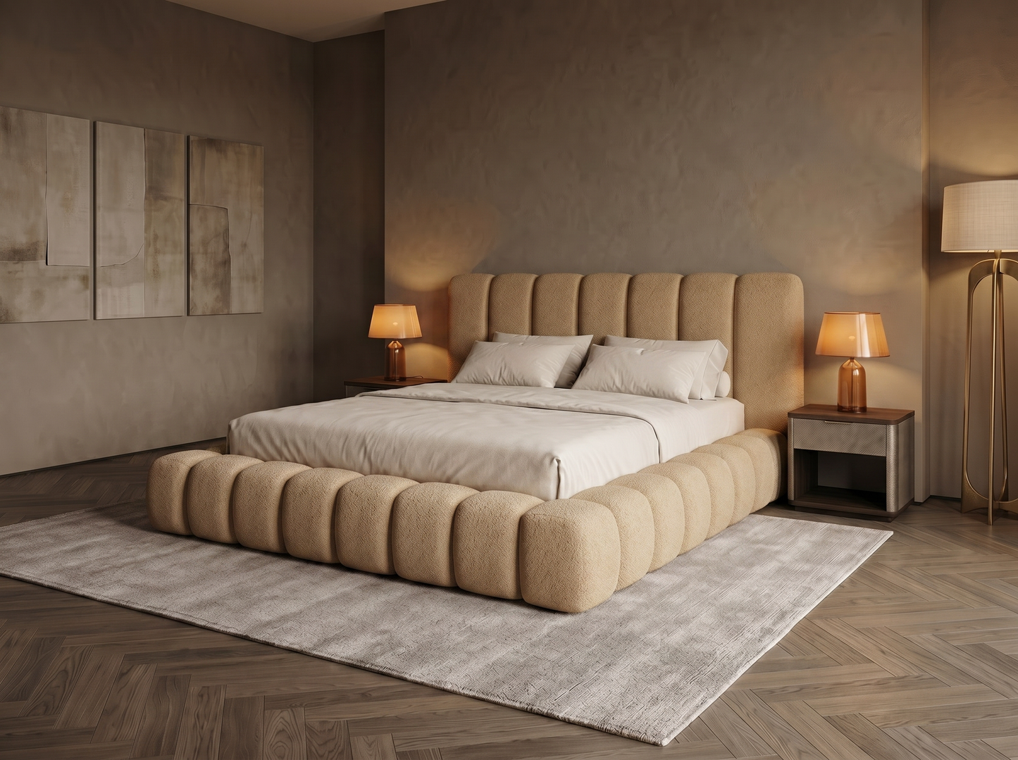 The Ridge Boucle Bed Frame.