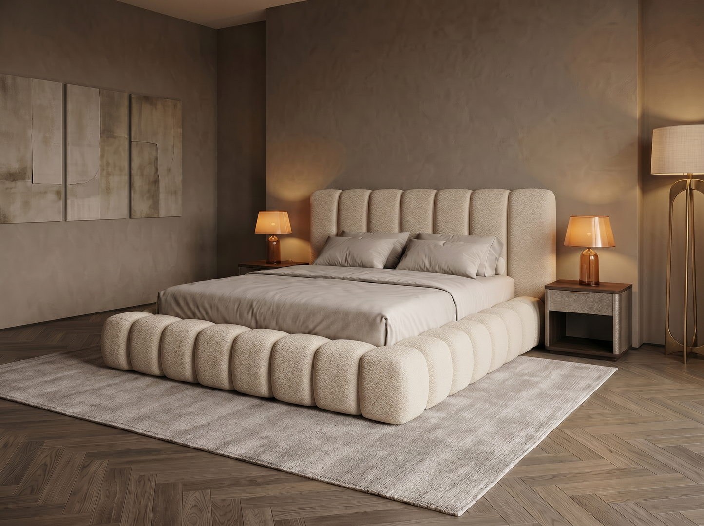 The Ridge Boucle Bed Frame.